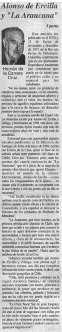 Alonso de Ercilla y "La Araucana"