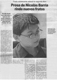 Prosa de Nicolás Barría rinde nuevos frutos.