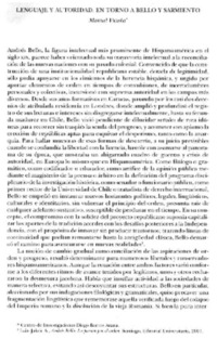 Lenguaje y autoridad en torno a Bello y Sarmiento
