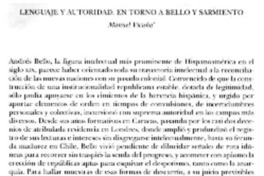 Lenguaje y autoridad en torno a Bello y Sarmiento