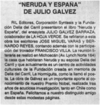 Neruda y España" de Julio Gálvez.