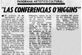Las conferencias O'Higgins".