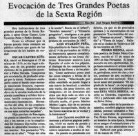 Evocación de tres grandes poetas de la sexta región