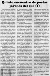 Quinto encuentro de poetas jóvenes del sur (I)