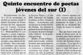 Quinto encuentro de poetas jóvenes del sur (I)