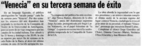 Venecia" en su tercera semana de éxito.