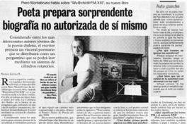 Poeta prepara sorprendente biografía no autorizada de sí mismo : [entrevistas]