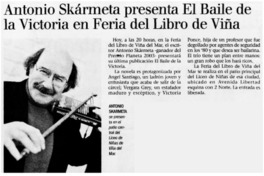 Antonio Skármeta presenta El baile de la Victoria en Feria del Libro de Viña.