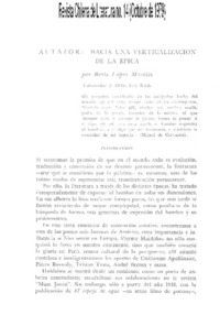 Altazor: hacia una verticalización de la épica