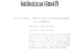 Altazor: hacia una verticalización de la épica