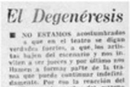 El Degenéresis