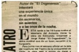 Podremos ver teatro.