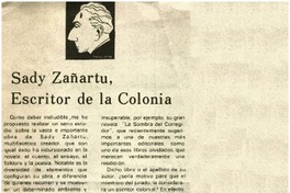 Sady Zañartu, escritor de la Colonia