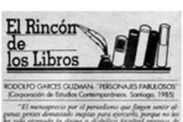 Rodolfo Garcés Guzmán: "Personajes fabulosos"