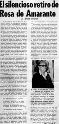 El silencioso retiro de Rosa de Amarante