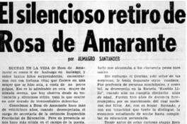 El silencioso retiro de Rosa de Amarante
