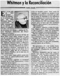 Whitman y la reconciliación