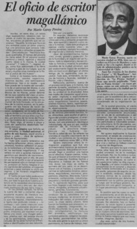 El oficio de escritor magallánico