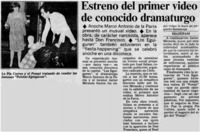 Estreno del primer video de conocido dramaturgo.