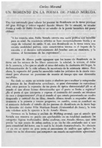 Un momento en la poesía de Pablo Neruda