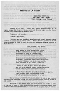 Residir en la tierra