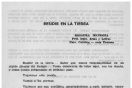 Residir en la tierra