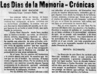 Los días de la memoria-crónicas.