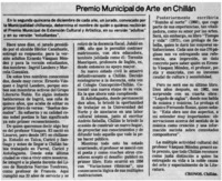 Premio Municipal de Arte en Chillán