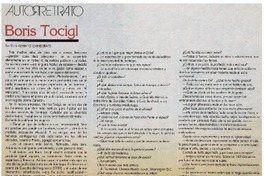 Boris Tocigl : [entrevistas]