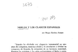 Neruda y los clásicos españoles