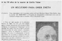 Un recuerdo para Omer Emeth