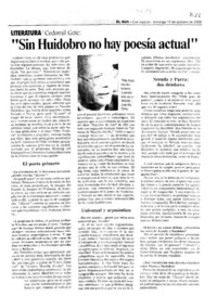 "Sin Huidobro no hay poesía actual" : [entrevistas]