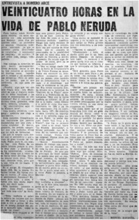 Veinticuatro horas en la vida de Pablo Neruda: [entrevistas]