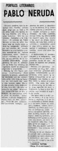 Perfiles literarios : Pablo Neruda