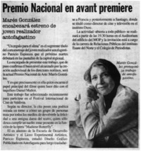 Premio Nacional en avant premiere.