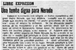 Una tumba digna para Neruda