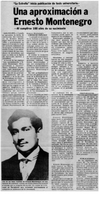 Una aproximación a Ernesto Montenegro