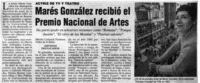 Marés González recibió el Premio Nacional de Artes.