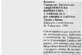 Arquitectura espontánea y vernácula en América Latina : Teoría y forma