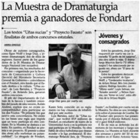 La muestra de dramaturgia premia a ganadores de Fondart