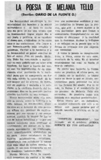 La Poesía de Melania Tello