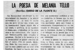 La Poesía de Melania Tello