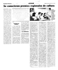 Se conocieron premios regionales de cultura.