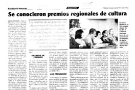 Se conocieron premios regionales de cultura.