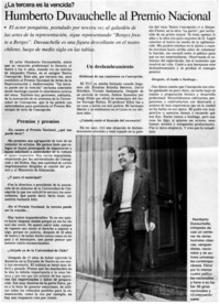 Humberto Duvauchelle al Premio Nacional : [entrevistas]