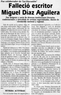 Falleció escritor Miguel Díaz Aguilera.