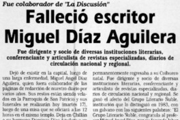 Falleció escritor Miguel Díaz Aguilera.