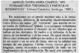 Mis pensamientos peregrinos y particulas biográficas