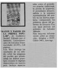 Razón y pasión en la prensa popular
