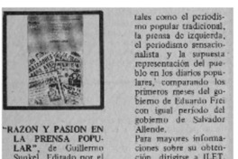 Razón y pasión en la prensa popular